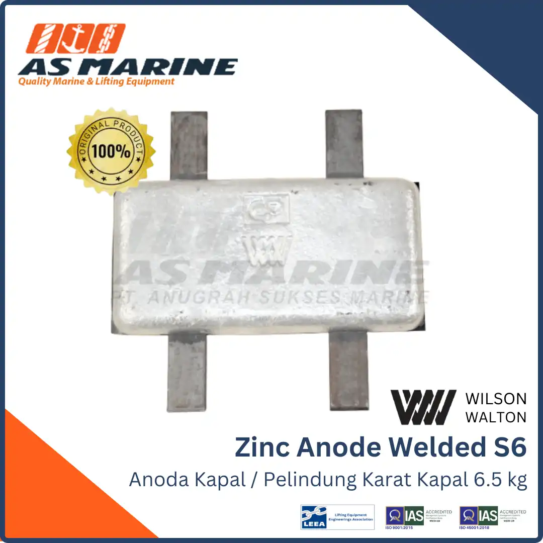 Zinc Anode / Anoda Anti Karat Kapal Wilson Walton S6 6.5 KG